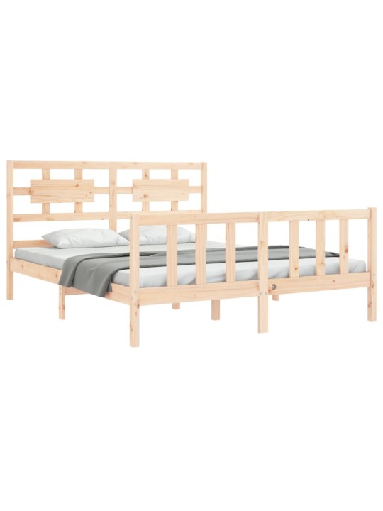 Gultas rāmis ar galvgali, King size izmērs, masīvkoks