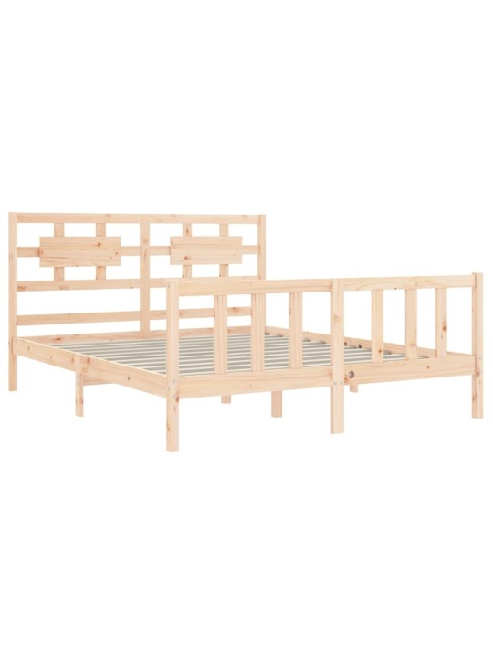 Gultas rāmis ar galvgali, King size izmērs, masīvkoks