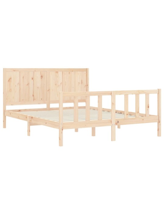 Gultas rāmis ar galvgali, King size izmērs, masīvkoks