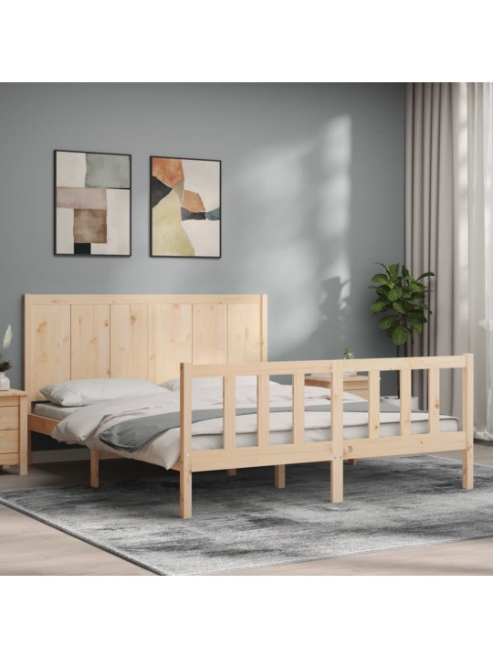 Gultas rāmis ar galvgali, King size izmērs, masīvkoks