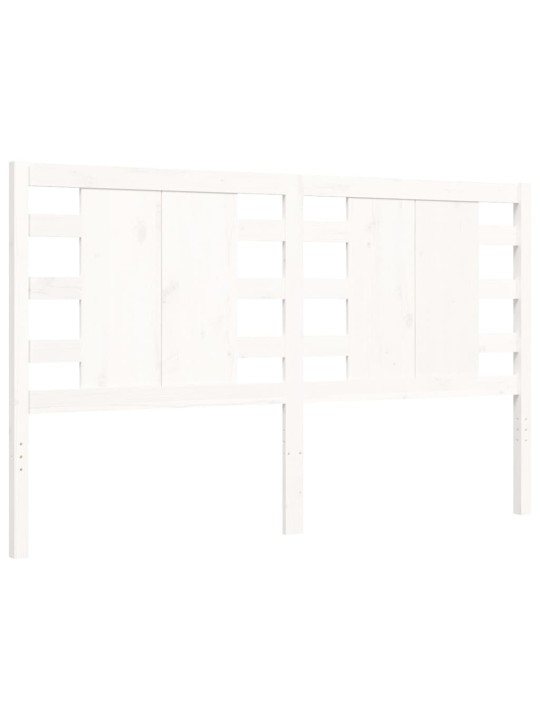Gultas rāmis ar galvgali, King size izmērs, masīvkoks, balts