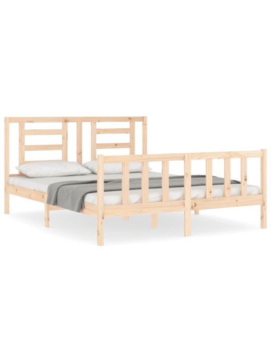 Gultas rāmis ar galvgali, King size izmērs, masīvkoks