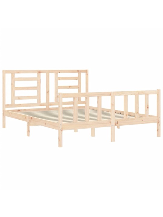 Gultas rāmis ar galvgali, King size izmērs, masīvkoks