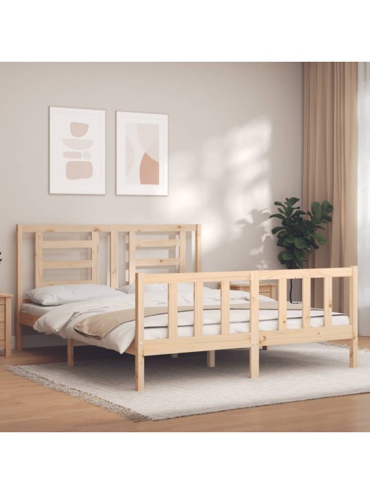 Gultas rāmis ar galvgali, King size izmērs, masīvkoks