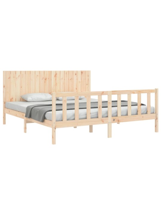 Gultas rāmis ar galvgali, Super King Size, masīvkoks