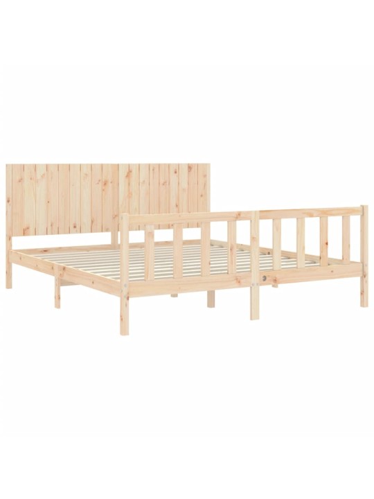 Gultas rāmis ar galvgali, Super King Size, masīvkoks