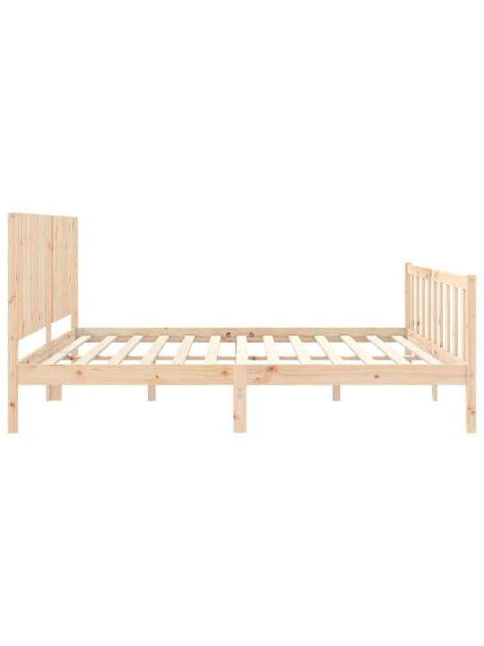 Gultas rāmis ar galvgali, Super King Size, masīvkoks