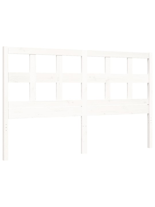 Gultas rāmis ar galvgali, King size izmērs, masīvkoks, balts