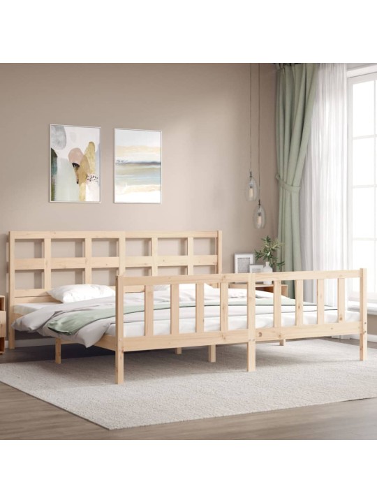 Gultas rāmis ar galvgali, Super King Size, masīvkoks