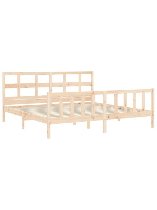 Gultas rāmis ar galvgali, Super King Size, masīvkoks