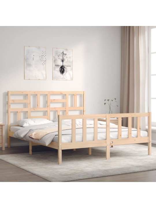 Gultas rāmis ar galvgali, King size izmērs, masīvkoks