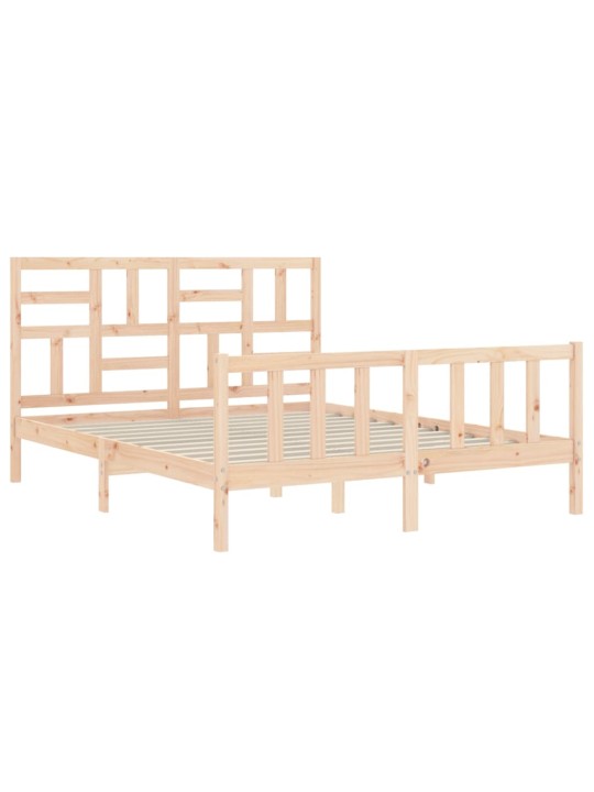 Gultas rāmis ar galvgali, King size izmērs, masīvkoks