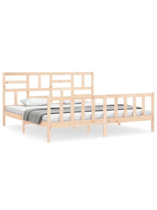 Gultas rāmis ar galvgali, Super King Size, masīvkoks