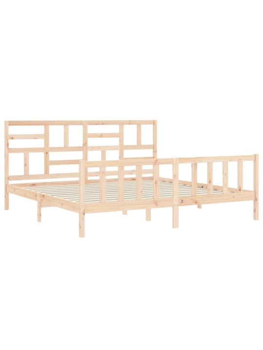 Gultas rāmis ar galvgali, Super King Size, masīvkoks