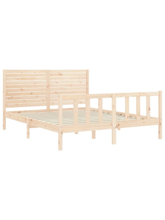 Gultas rāmis ar galvgali, King size izmērs, masīvkoks
