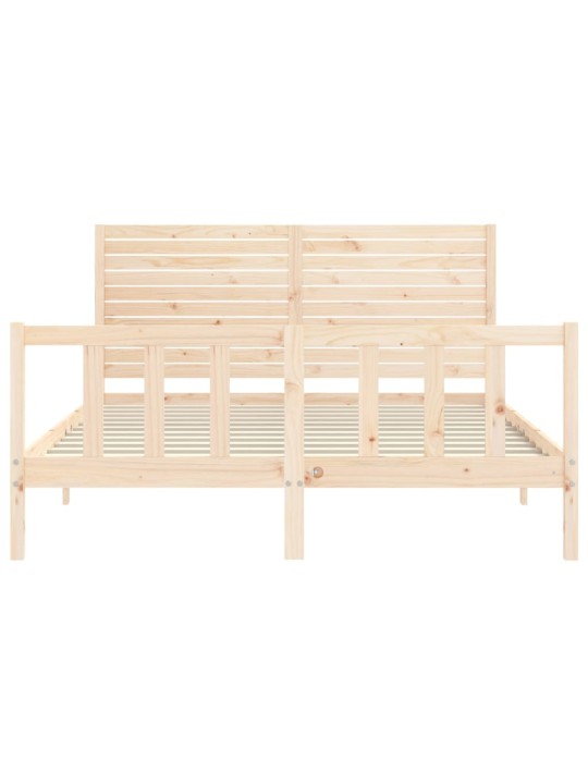 Gultas rāmis ar galvgali, King size izmērs, masīvkoks