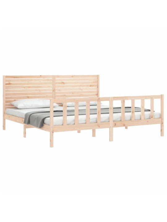 Gultas rāmis ar galvgali, super king size, masīvkoks