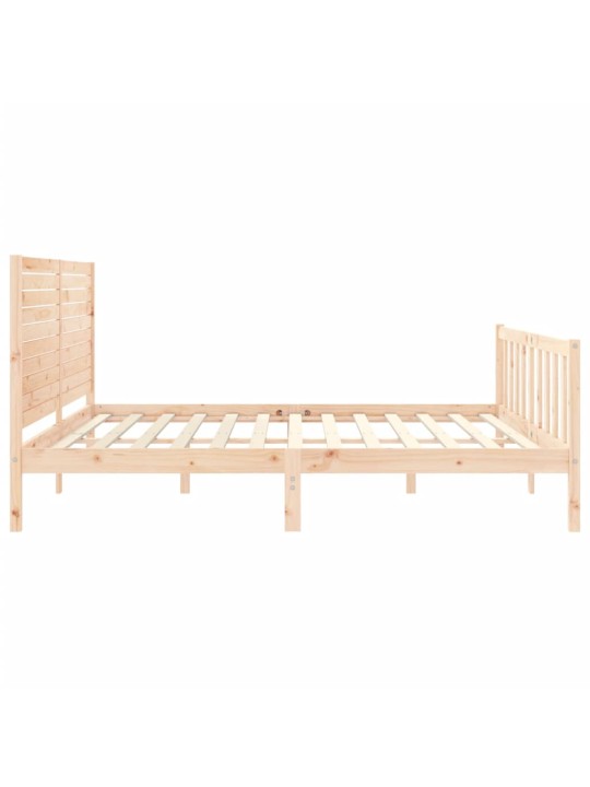 Gultas rāmis ar galvgali, super king size, masīvkoks