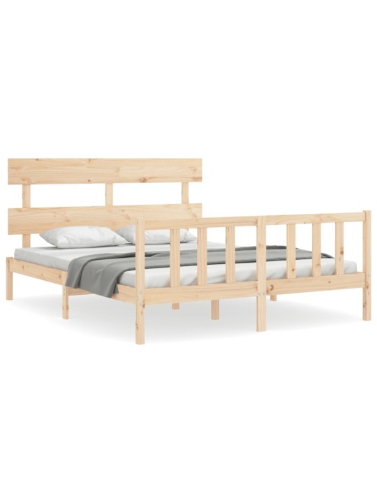 Gultas rāmis ar galvgali, King size izmērs, masīvkoks