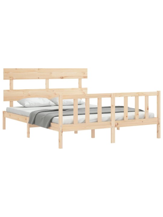 Gultas rāmis ar galvgali, King size izmērs, masīvkoks