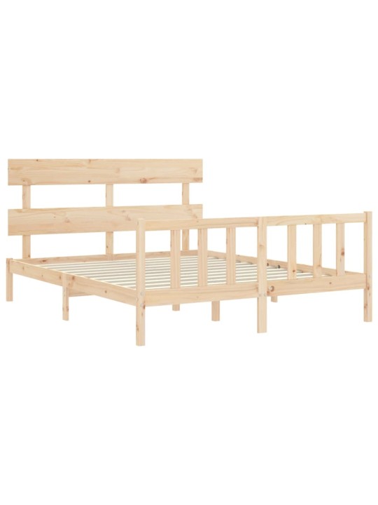 Gultas rāmis ar galvgali, King size izmērs, masīvkoks