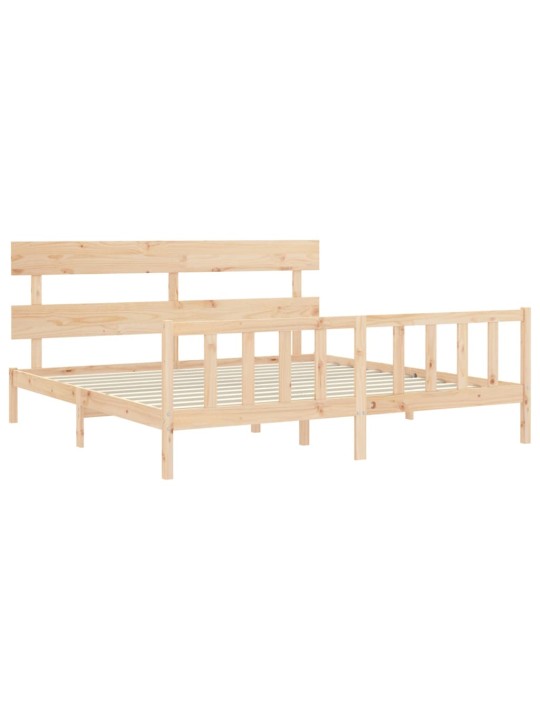 Gultas rāmis ar galvgali, Super King Size, masīvkoks