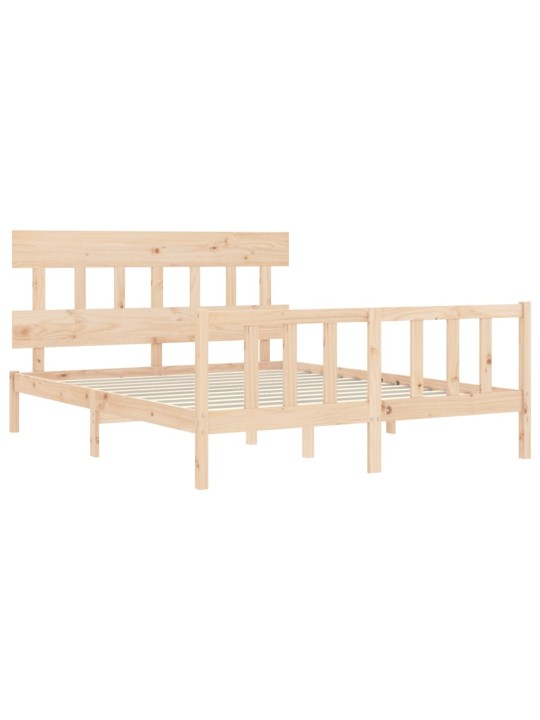 Gultas rāmis ar galvgali, King size izmērs, masīvkoks