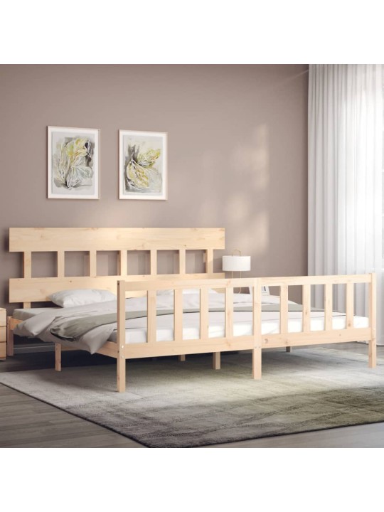 Gultas rāmis ar galvgali, Super King Size, masīvkoks