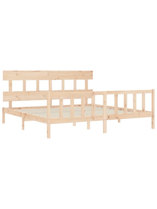 Gultas rāmis ar galvgali, Super King Size, masīvkoks