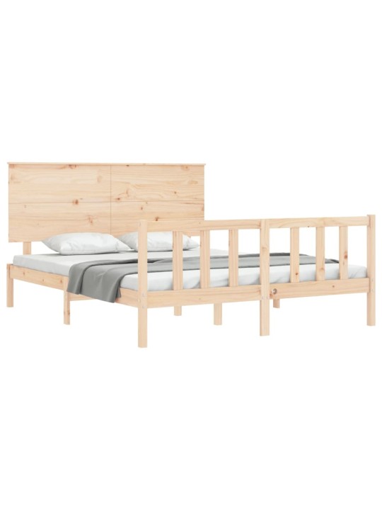 Gultas rāmis ar galvgali, King size izmērs, masīvkoks