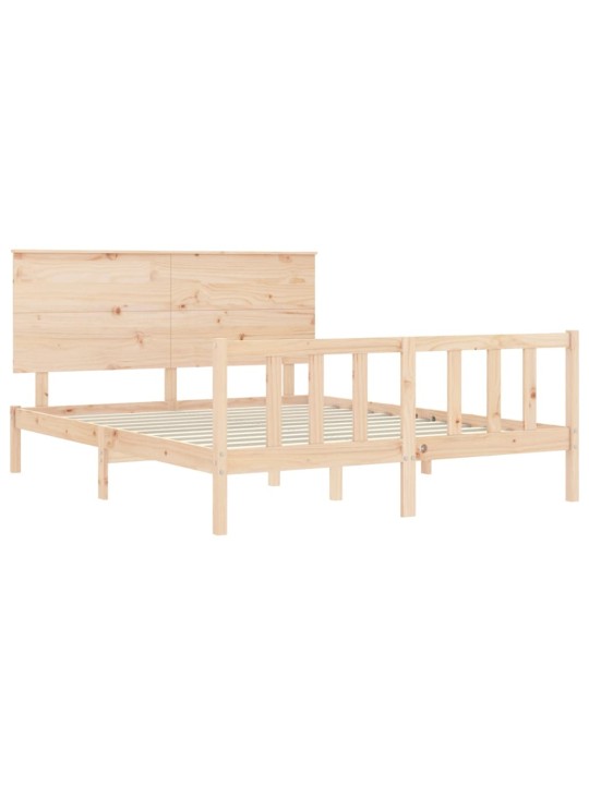 Gultas rāmis ar galvgali, King size izmērs, masīvkoks