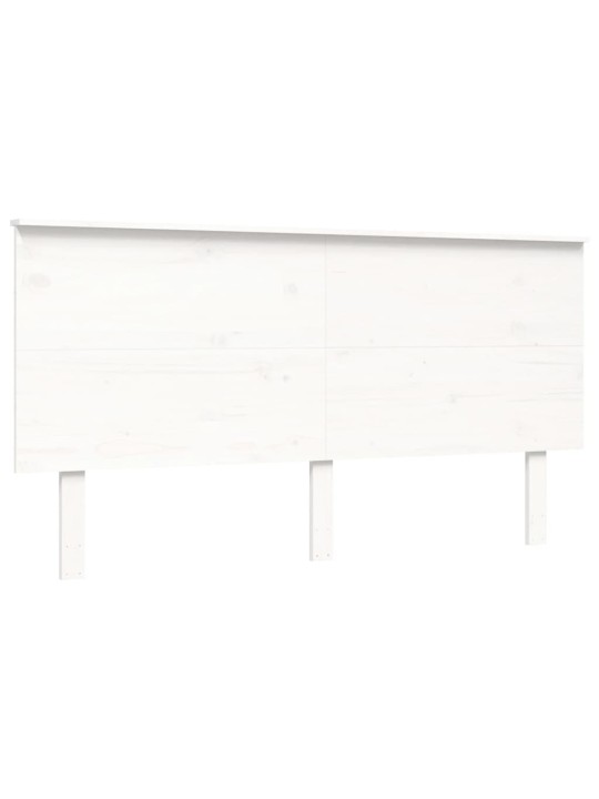 Gultas rāmis ar galvgali, king size izmērs, masīvkoks, balts
