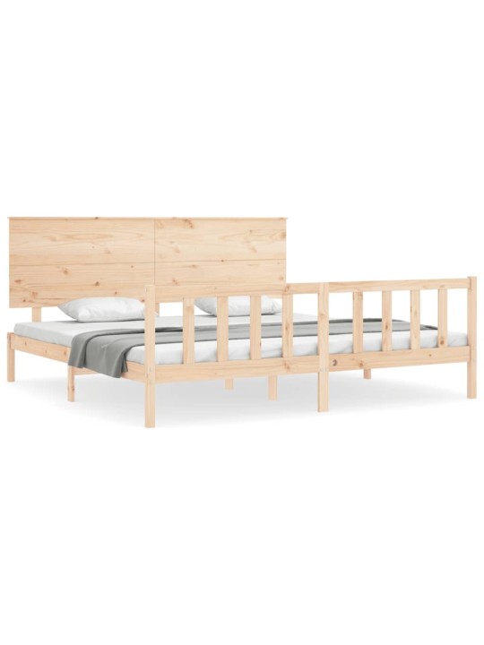 Gultas rāmis ar galvgali, Super King Size, masīvkoks