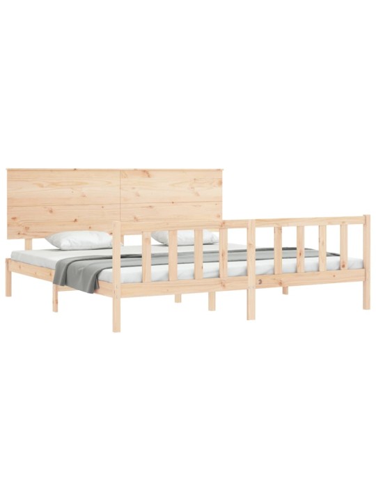 Gultas rāmis ar galvgali, Super King Size, masīvkoks