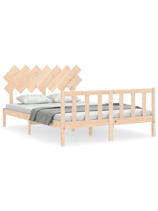 Gultas rāmis ar galvgali, King size izmērs, masīvkoks