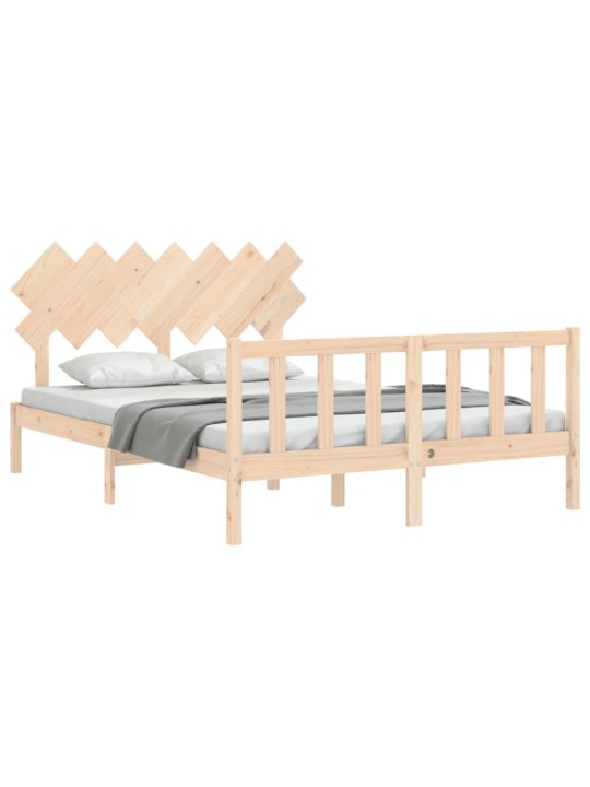 Gultas rāmis ar galvgali, King size izmērs, masīvkoks