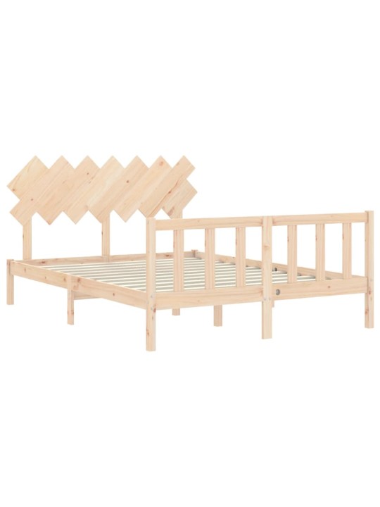 Gultas rāmis ar galvgali, King size izmērs, masīvkoks
