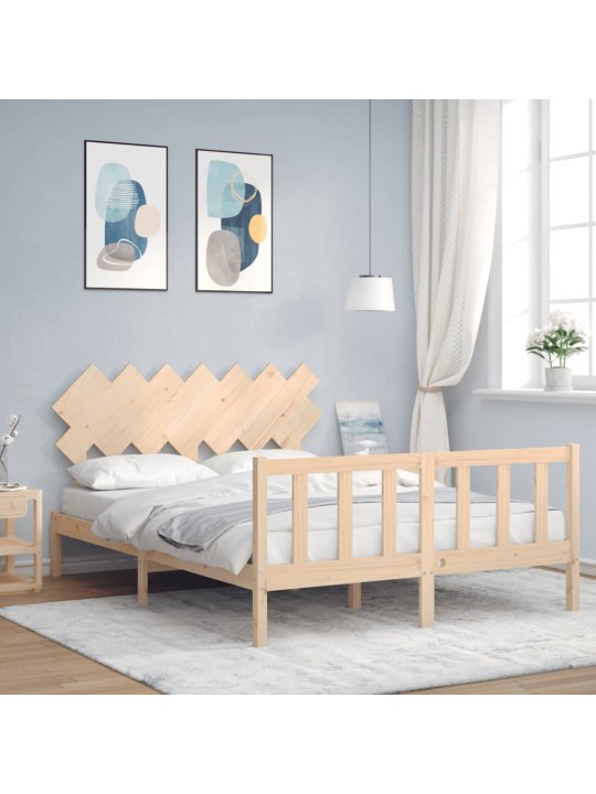 Gultas rāmis ar galvgali, King size izmērs, masīvkoks