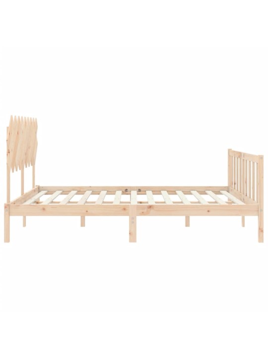 Gultas rāmis ar galvgali, Super King Size, masīvkoks