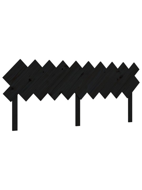 Gultas rāmis ar galvgali, melns, 200x200 cm, masīvkoks
