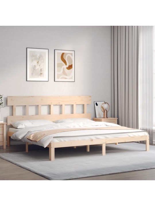 Gultas rāmis ar galvgali, super king size, masīvkoks