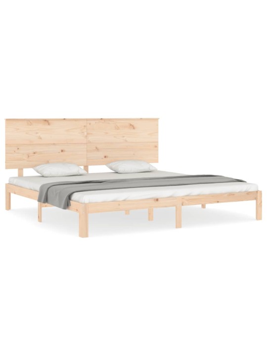 Gultas rāmis ar galvgali, super king size, masīvkoks