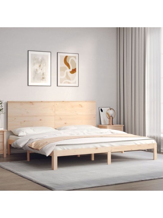 Gultas rāmis ar galvgali, super king size, masīvkoks