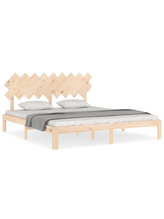 Gultas rāmis ar galvgali, super king size, masīvkoks