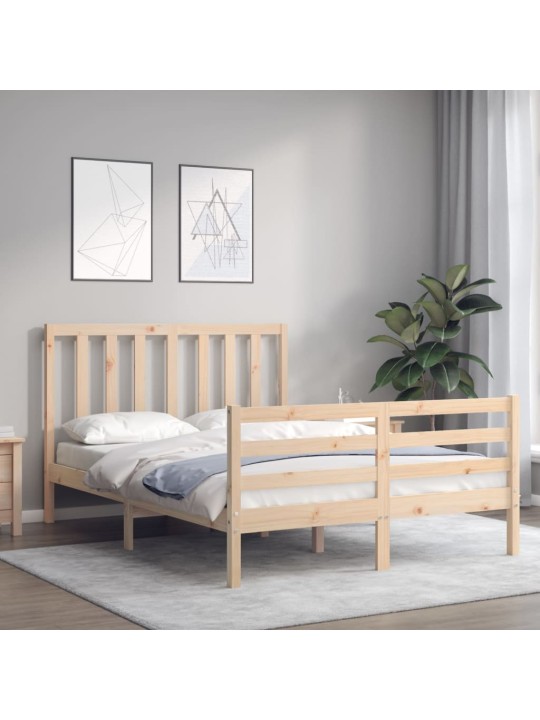 Gultas rāmis ar galvgali, divvietīgs, masīvkoks