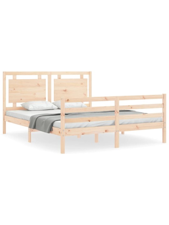 Gultas rāmis ar galvgali, King size izmērs, masīvkoks