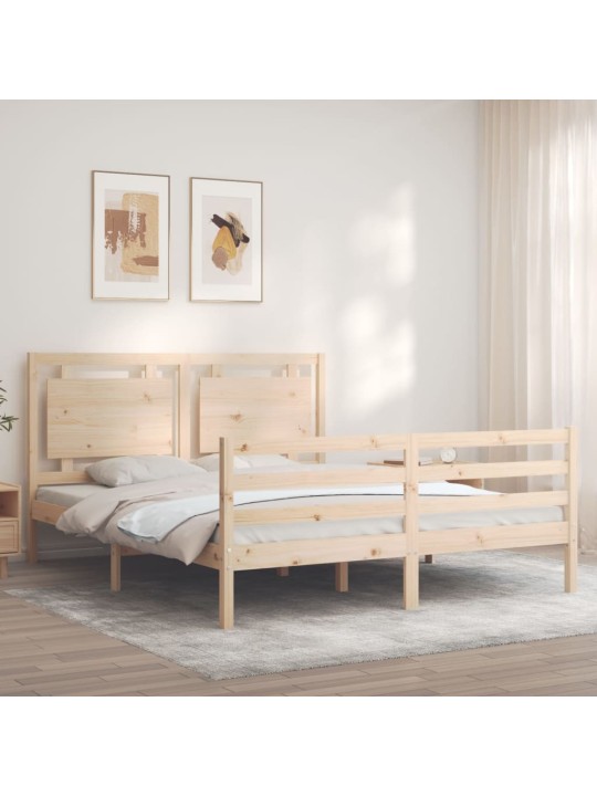 Gultas rāmis ar galvgali, King size izmērs, masīvkoks