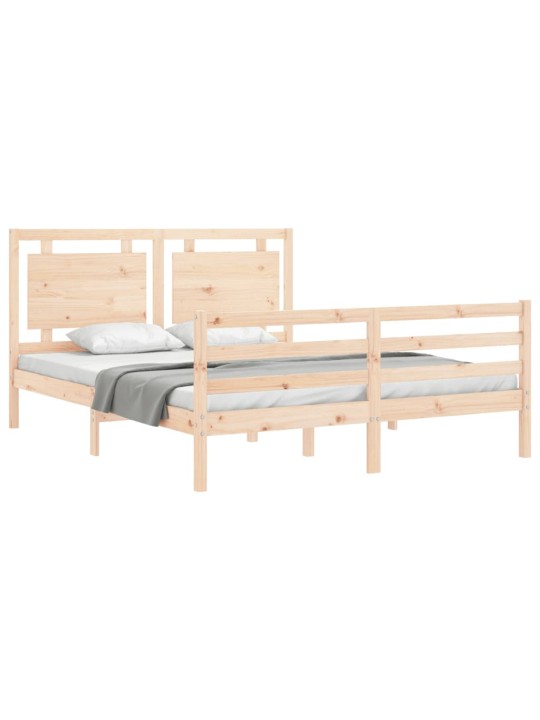Gultas rāmis ar galvgali, King size izmērs, masīvkoks