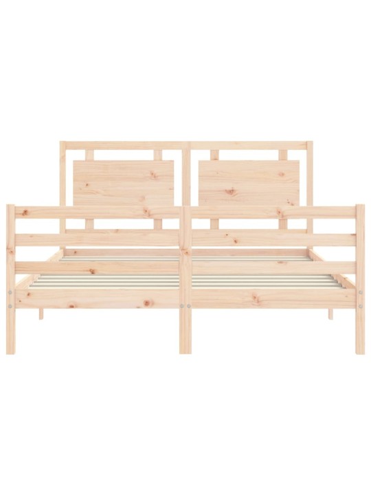 Gultas rāmis ar galvgali, King size izmērs, masīvkoks