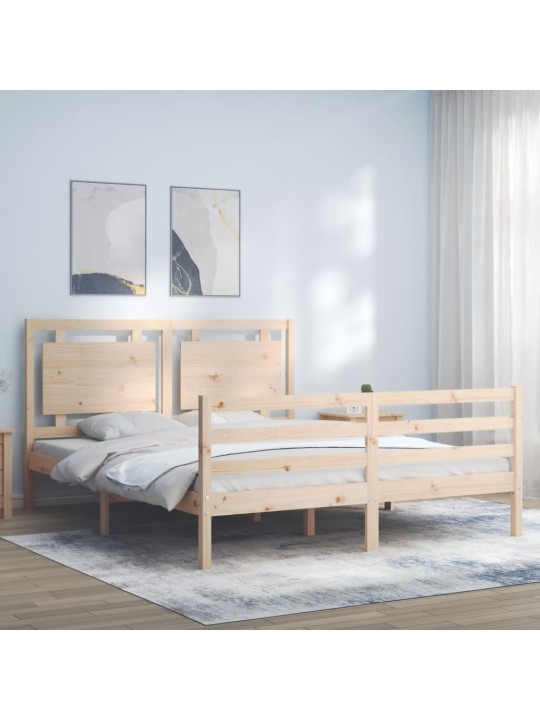 Gultas rāmis ar galvgali, King size izmērs, masīvkoks
